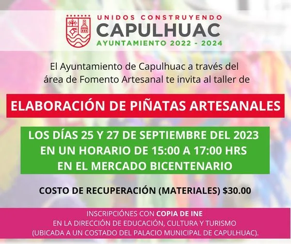 1695079600 El Ayuntamiento de Capulhuac te invita al taller de Elaboracion jpg