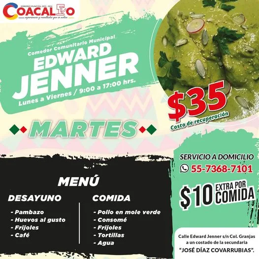 1695147937 Checa el menu de hoy del Comedor Comunitario Edward Jenner jpg