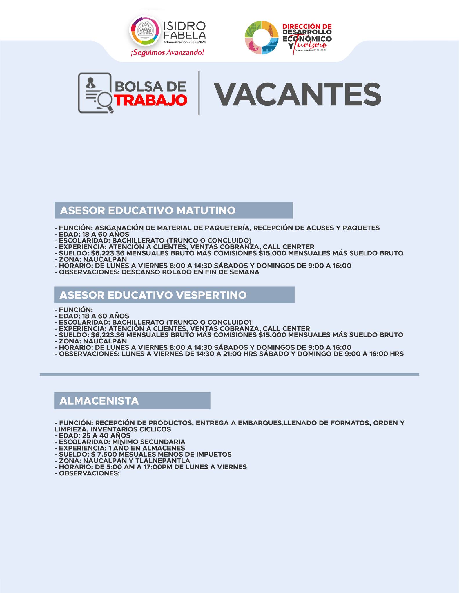 1695414761 599 𝗩𝗔𝗖𝗔𝗡𝗧𝗘𝗦 𝗗𝗘 𝗘𝗠𝗣𝗟𝗘𝗢 Si estas en busqueda de empleo