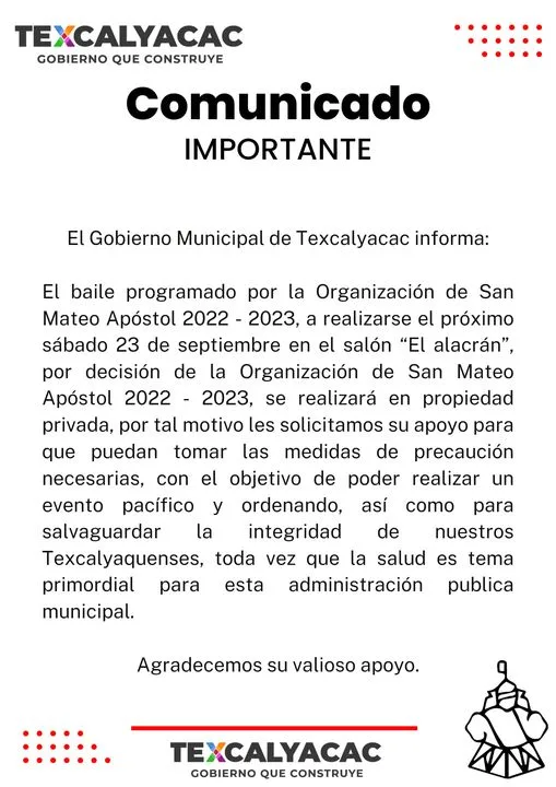 1695482055 COMUNICADO IMPORTANTE El Gobierno Municipal de Texcalyacac informa jpg