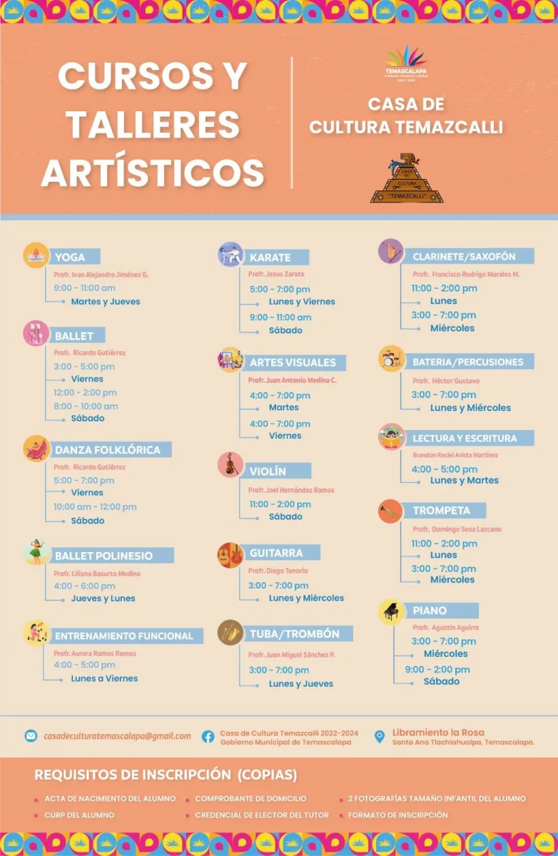 1695666047 Cursos y Talleres Artisticos en Casa de Cultura Toltekalli Y