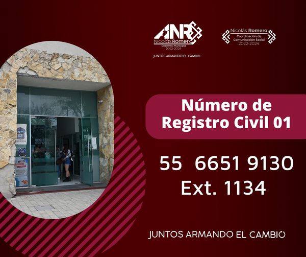 Ahora puedes contactarnos en nuestro nuevo numero telefonico del Registro