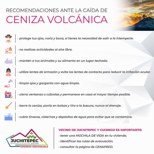 CenizaVolcanica ¡Atencion Les informamos sobre la caida de ceniza