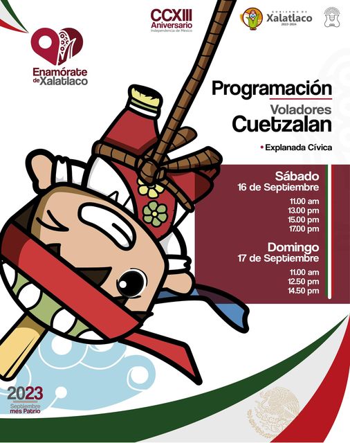 Checa la programacion de los Voladores de Cuetzalan ¡Te esperamos