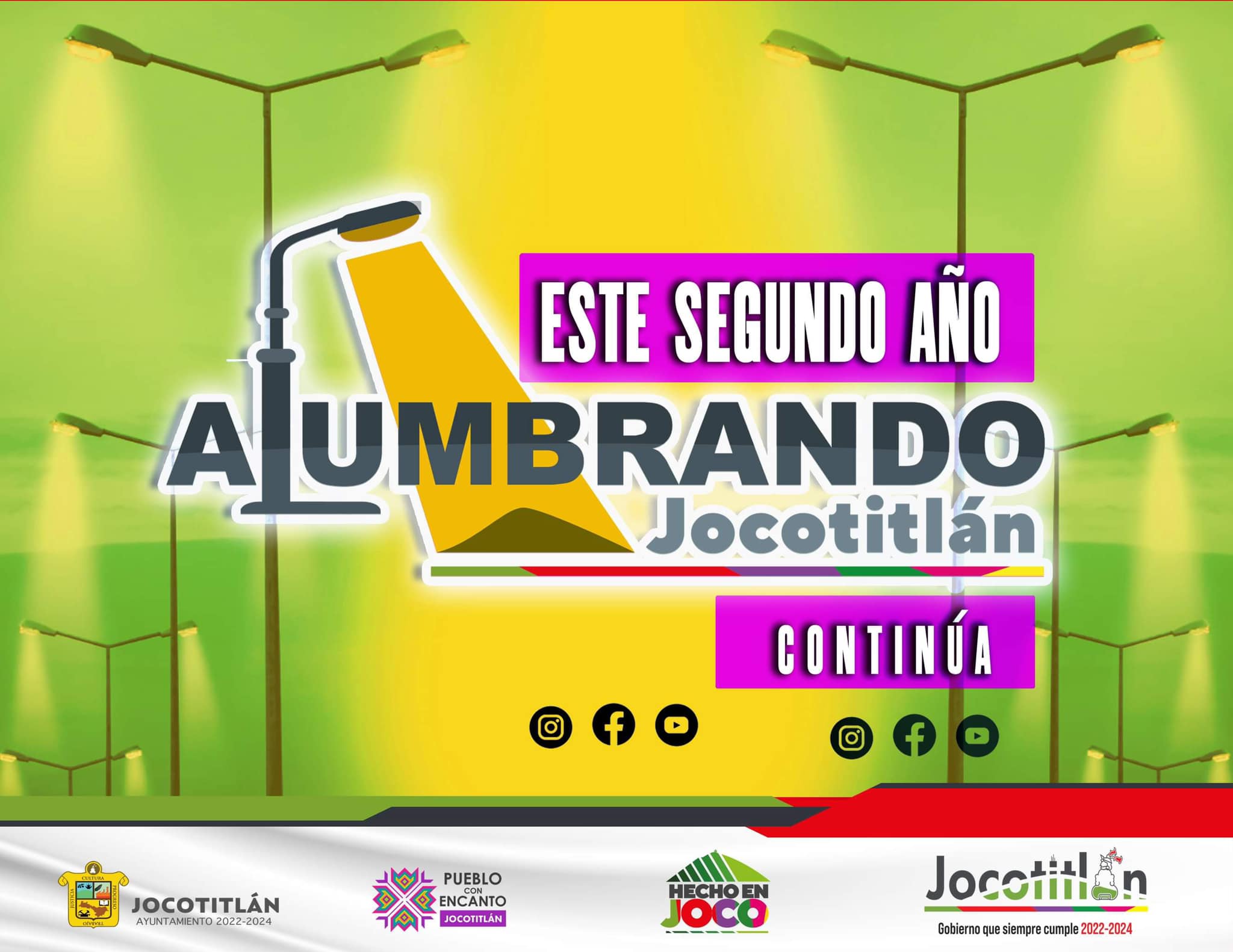 Continuamos con el programa alumbrando Jocotitlan este segundo ano con