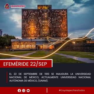 Efemerides II INAUGURACION DE LA UNAM