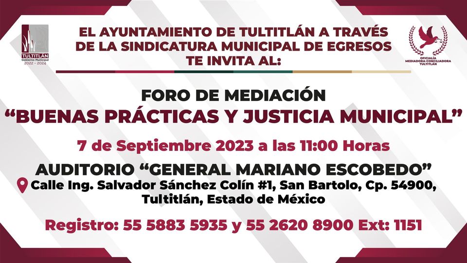 Te invitamos a asistir al foro de mediacion 𝐁𝐮𝐞𝐧𝐚𝐬 𝐏𝐫𝐚́𝐜𝐭𝐢𝐜𝐚𝐬