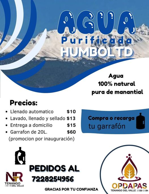 ¡Agua purificada Humboldt OPDAPAS