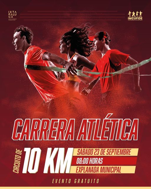 ¡Apasionados del atletismo Este 23 de septiembre apoya a tu