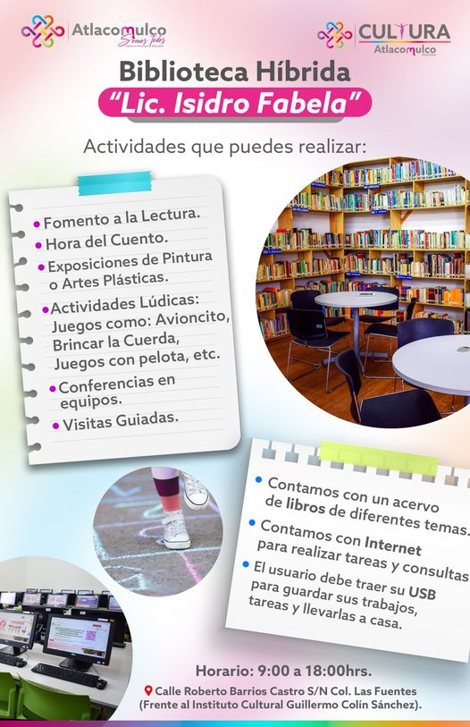 ¡Aprovecha tu tiempo libre Acude a la biblioteca Hibrida Lic