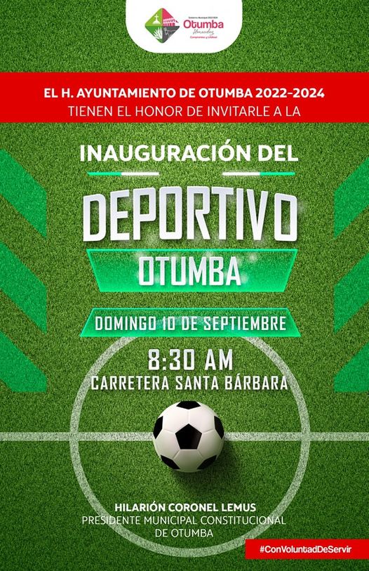 ¡Atencion Otumba Este proximo domingo 10 de septiembre tenemos una