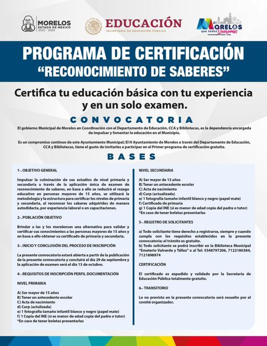 ¡Certifica tu educacion basica