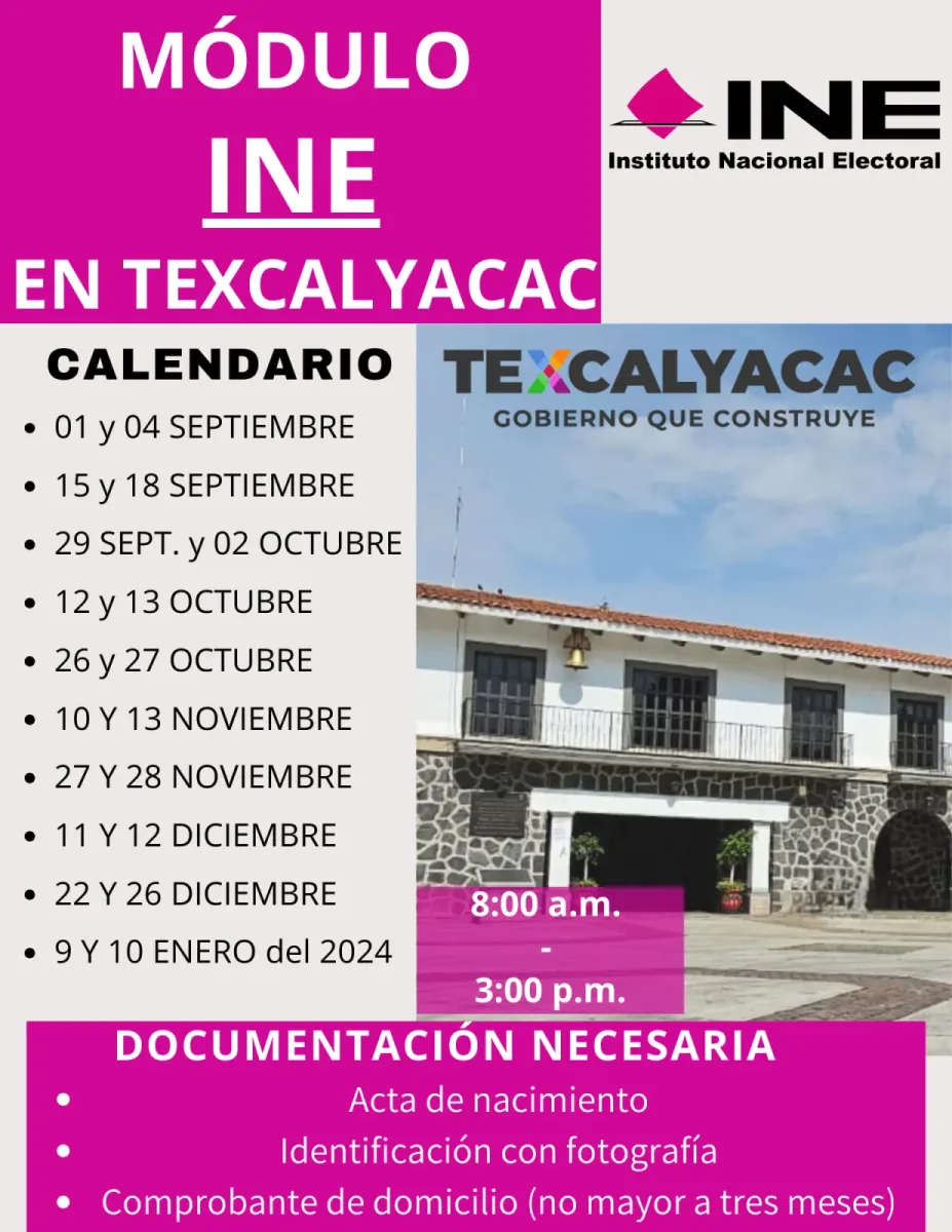 ¡HOY LLEGA EL INE A TEXCALYACAC scaled