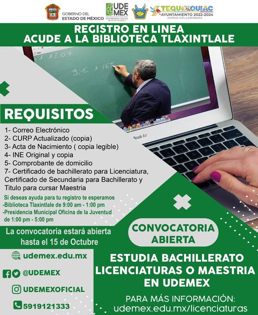 ¡La convocatoria para estudiar tu bachillerato licenciatura o maestria en