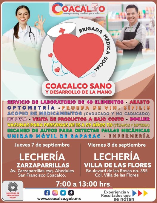 ¡Manana nos vemos en la Brigada Medica Social Checa los