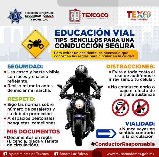 ¡Maneja seguro Amigo motociclista manten las siguientes precauciones para evit