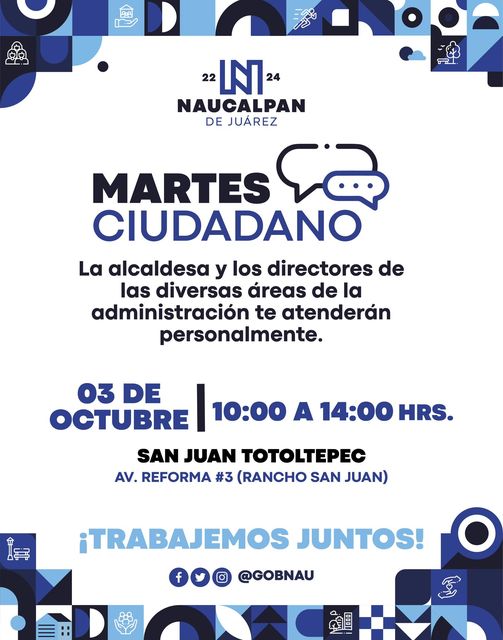 ¡San Juan Totoltepec te esperamos en el proximo MartesCiudadano Donde