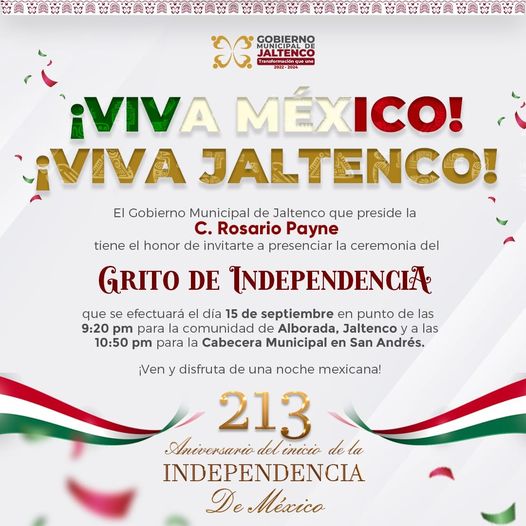 ¡Todo esta preparado para celebrar el tradicional Grito de Independencia