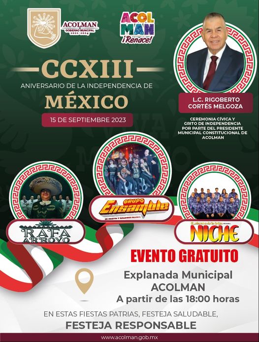 ¡Viva Mexico Las fiestas patrias se acercan y en Acolman