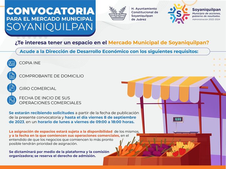 ¿Tienes interes en tener un espacio en el Mercado Municipal