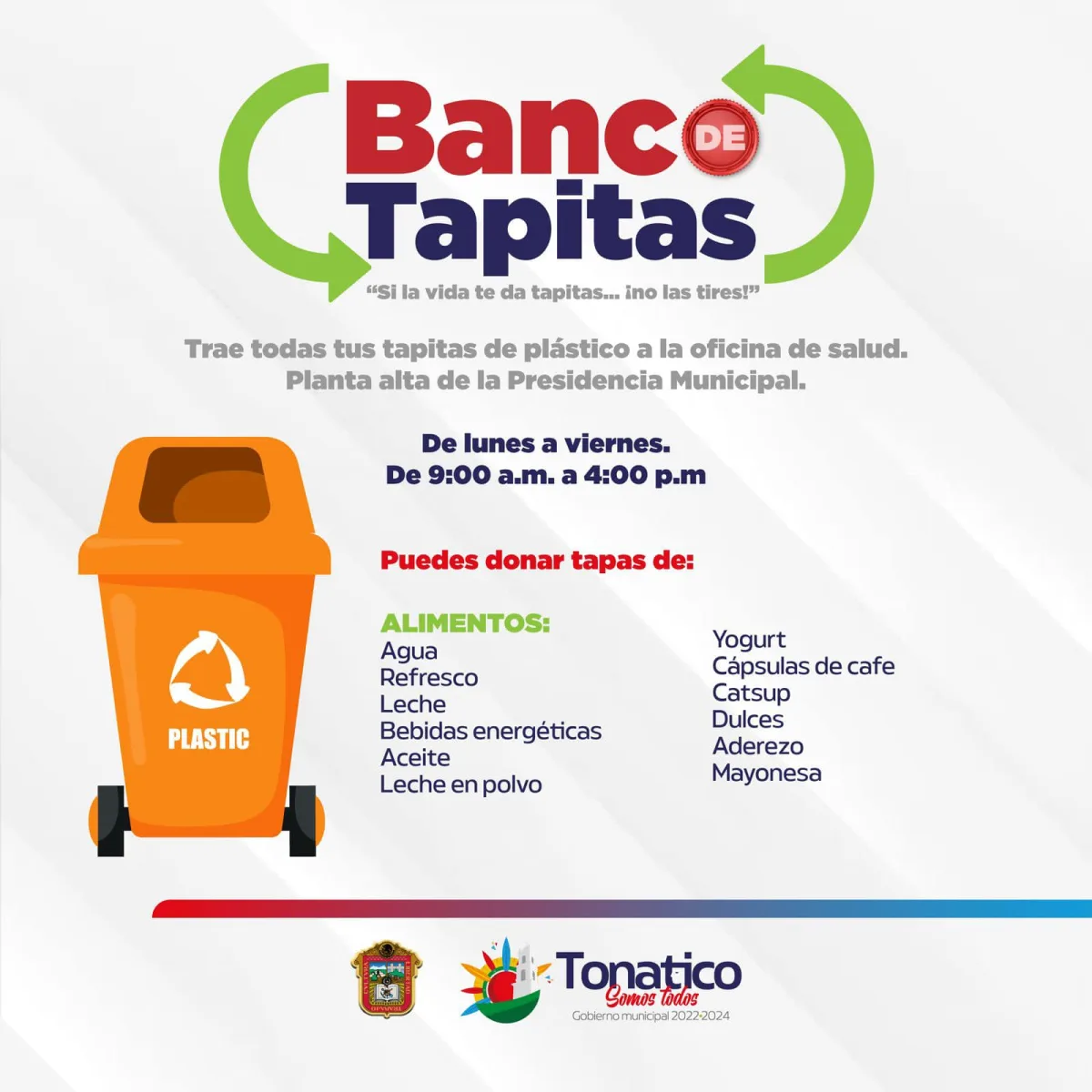 ¿Tienes tapitas en tu casa Puedes traerlas a la oficina