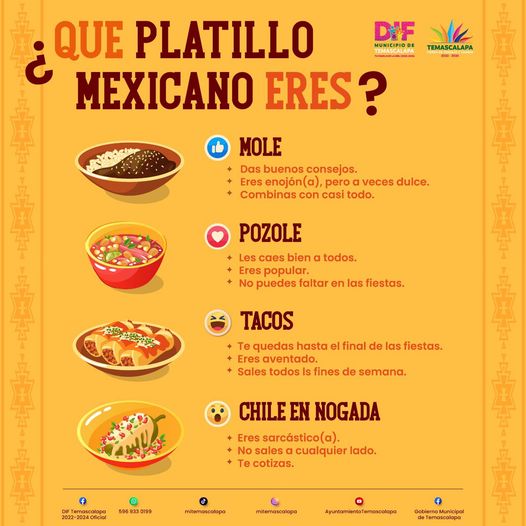 ¿Y tu que platillo mexicano eres Descubre tu lado mas