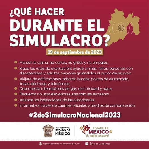 ¿Ya sabes que debes hacer durante el 2doSimulacroNacional2023