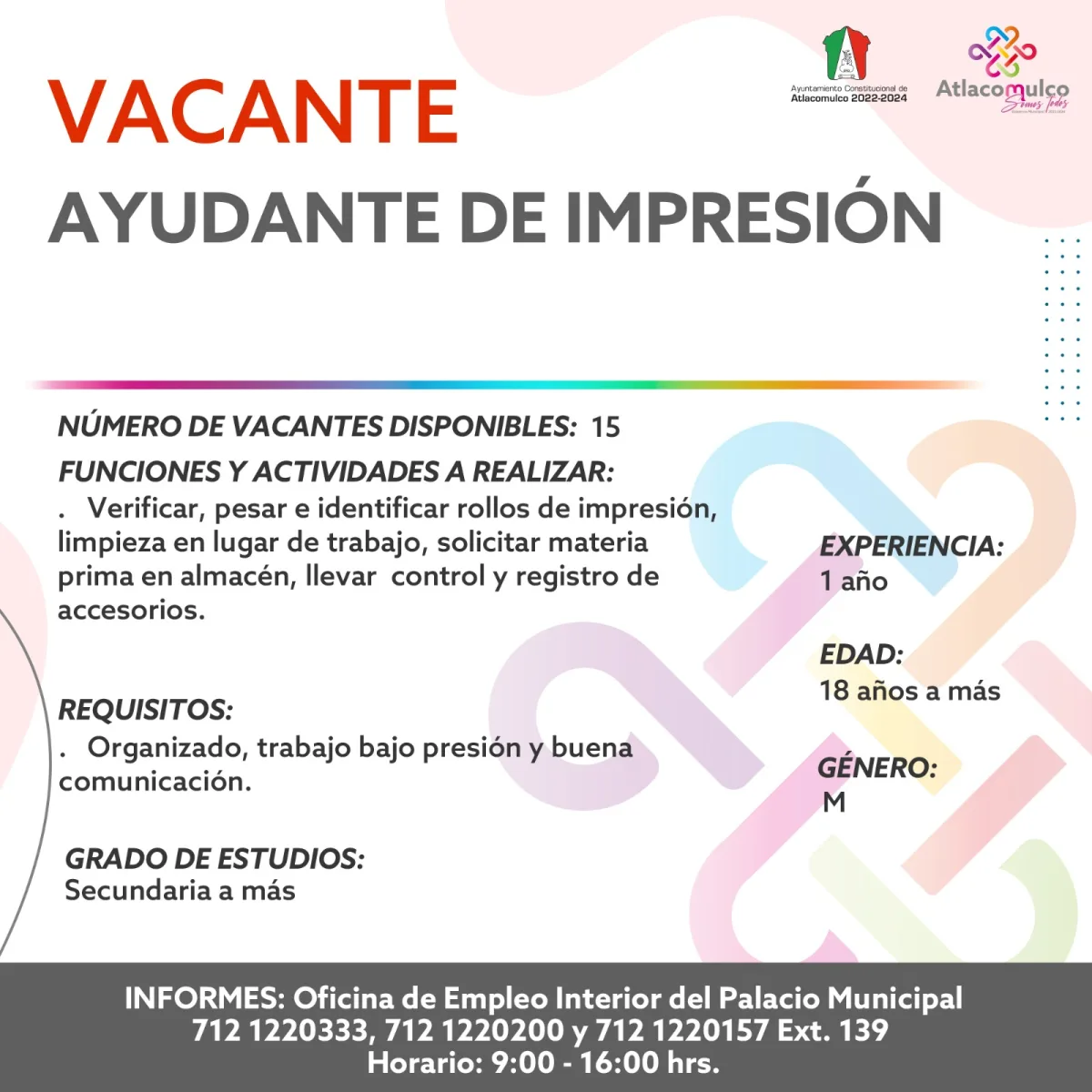 1696270360 971 ¡Te compartimos las vacantes de empleo correspondientes a esta semana