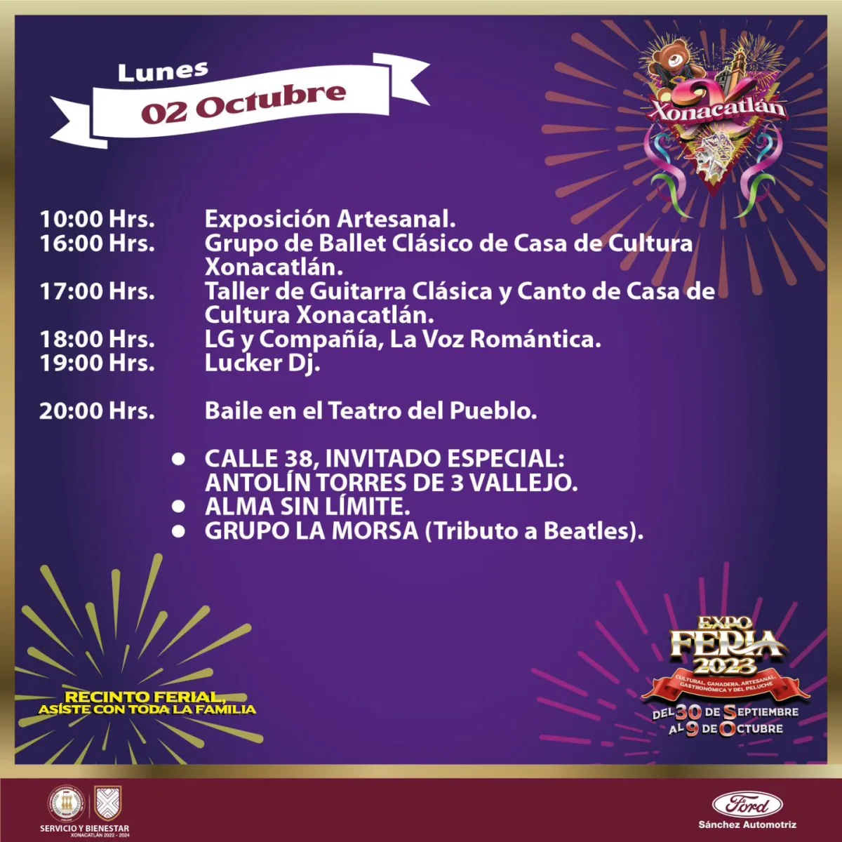 1696285820 ExpoFeriaXonacatlan2023 hoy lunes grupos de lujo para toda la