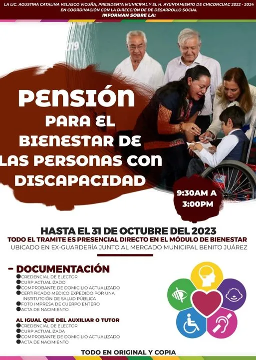 1696535909 ATENCION CHICONCUAC REGISTRO PENSION DISCAPACIDAD A traves de la Direccion jpg