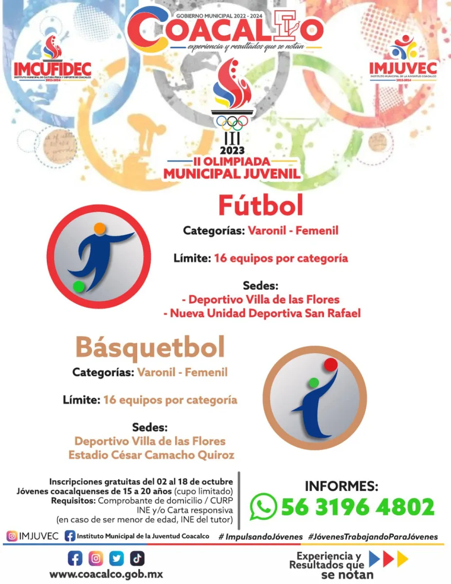 1696709425 413 ¡Activate en la Olimpiada Municipal Juvenil Este 21 y 28