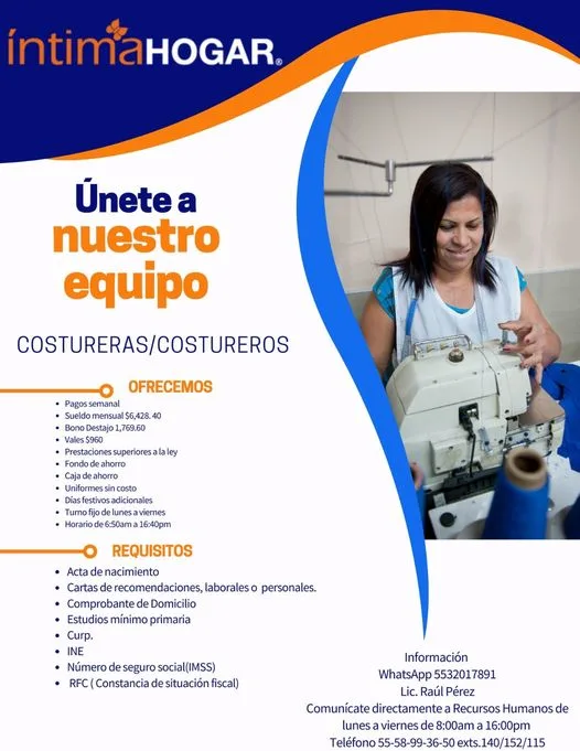 1696716503 Vacante IntimaHogar busca costureras os checa los requisitos y jpg