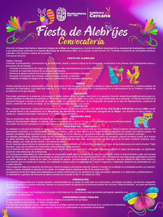 1696940201 FIESTA DE ALEBRIJES Con la finalidad de fomentar la