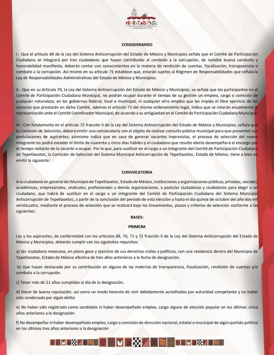 1696945394 Convocatoria para participar como integrante del Comite de Participacion Ciudada scaled