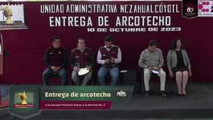 1696961177 EnVivo Entrega de arcotecho a la Escuela Primaria