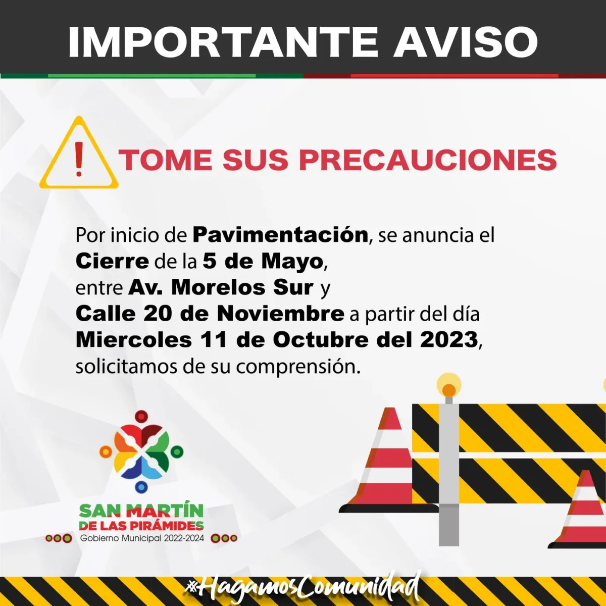 1697065574 AVISO IMPORTANTE INICIO DE PAVIMENTACION Iniciamos los trabajos de Pavimentac scaled