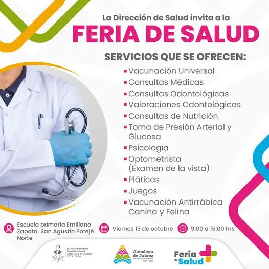 1697215735 Vecinas y vecinos ya estamos en nuestra Feria de Salud jpg