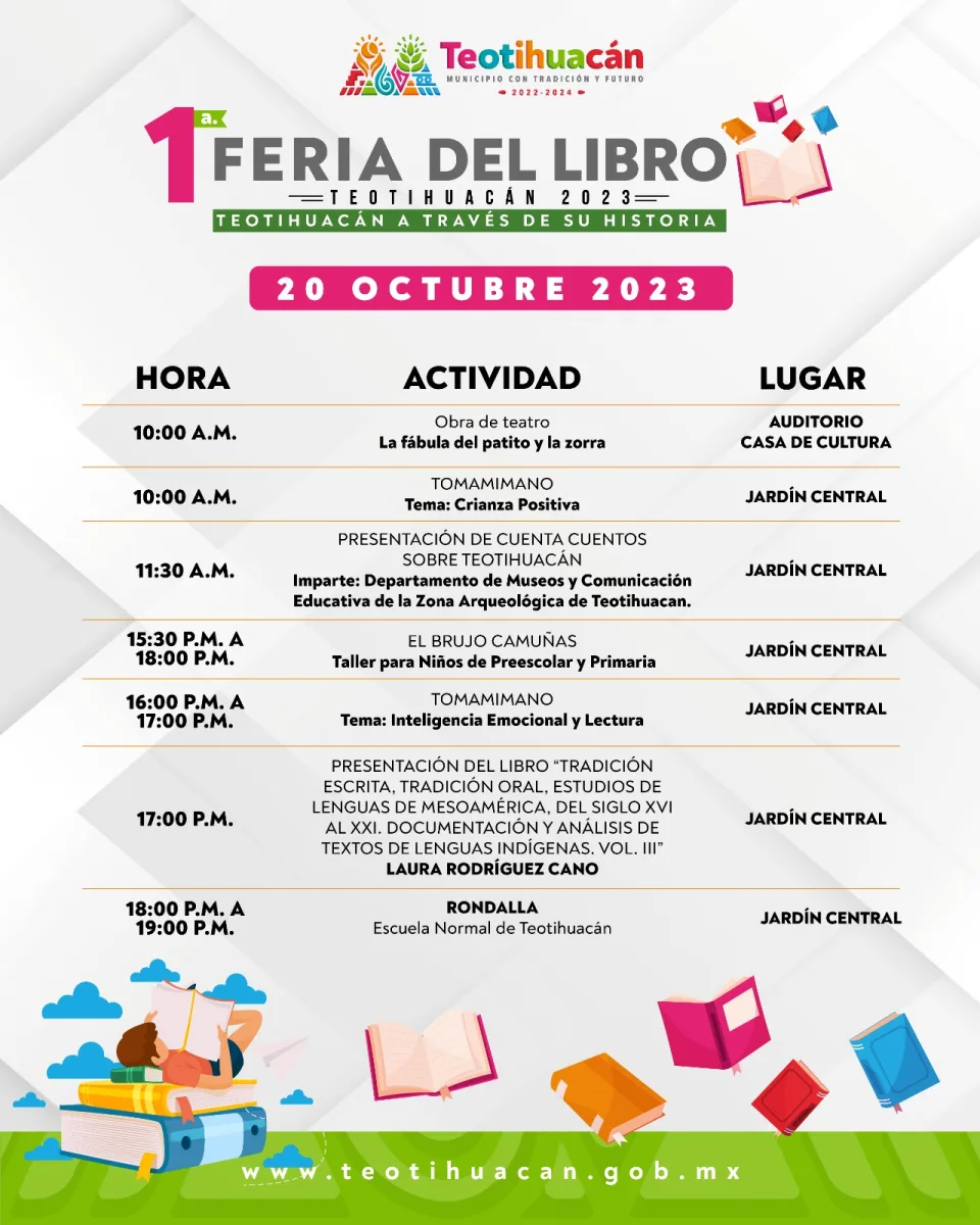 1697575211 888 Programa de nuestra PRIMERA FERIA DEL LIBRO TEOTIHUACAN 2023