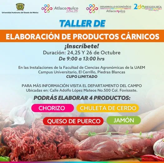 1697656884 Taller de Elaboracion de Productos Carnicos Del 24 al 26 jpg