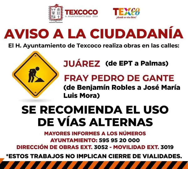 1698158533 AVISO IMPORTANTE Con motivo de obras para mejorar Texcoco se jpg