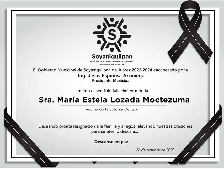 1698336305 Lamentamos el sensible fallecimiento de la senora Maria Estela Lozada jpg