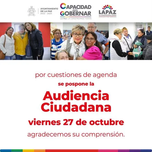 1698430976 QueNoSeTePase por cuestiones de agenda se pospone la AudienciaCiudadana de jpg