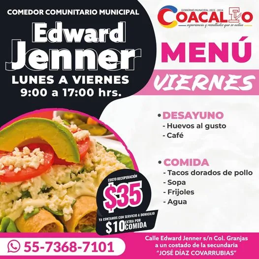 1698434845 Checa el menu de hoy del Comedor Comunitario Edward Jenner jpg