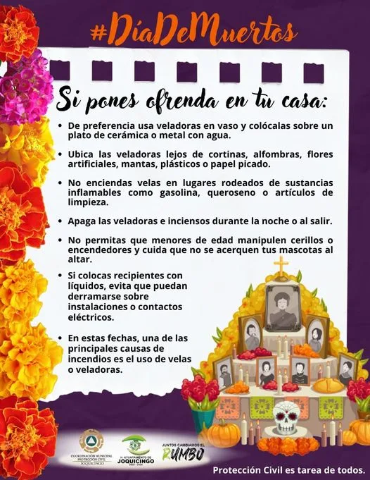 1698498330 ProteccionCivil te da las siguientes recomendaciones Al montar tu ofrenda jpg