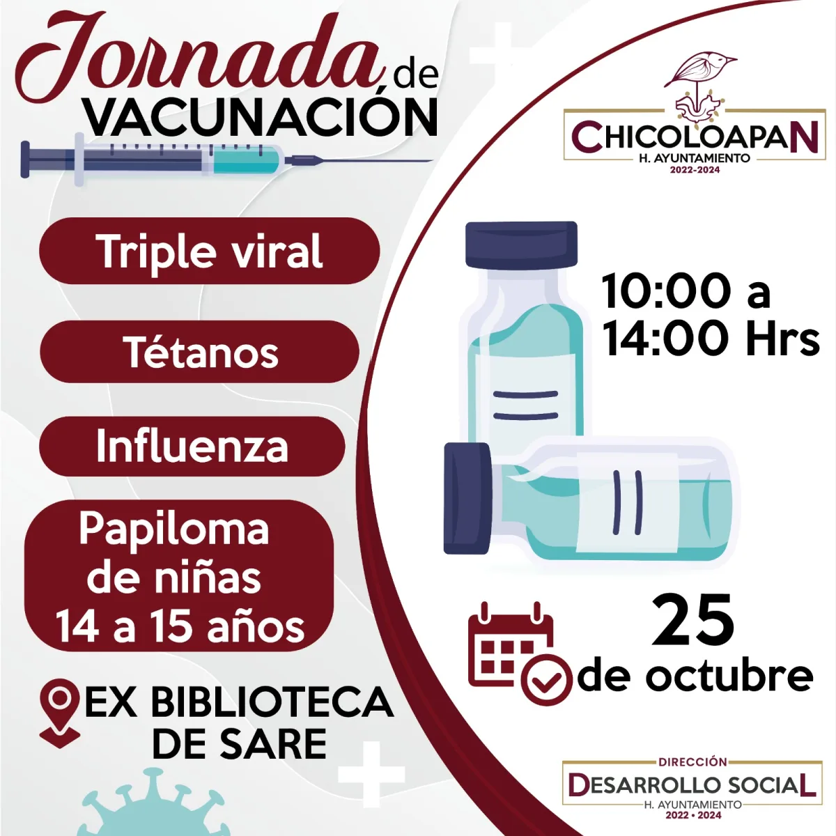 Acude a la Jornada de Vacunacion tu salud es