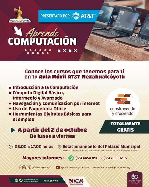 Aprendizaje ¿Te gustaria aprender computacion Entonces acercate al AulaMovi