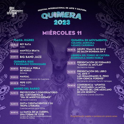 Dia 6 Quimera2023 ¡Te esperamos Consulta todos los eventos que