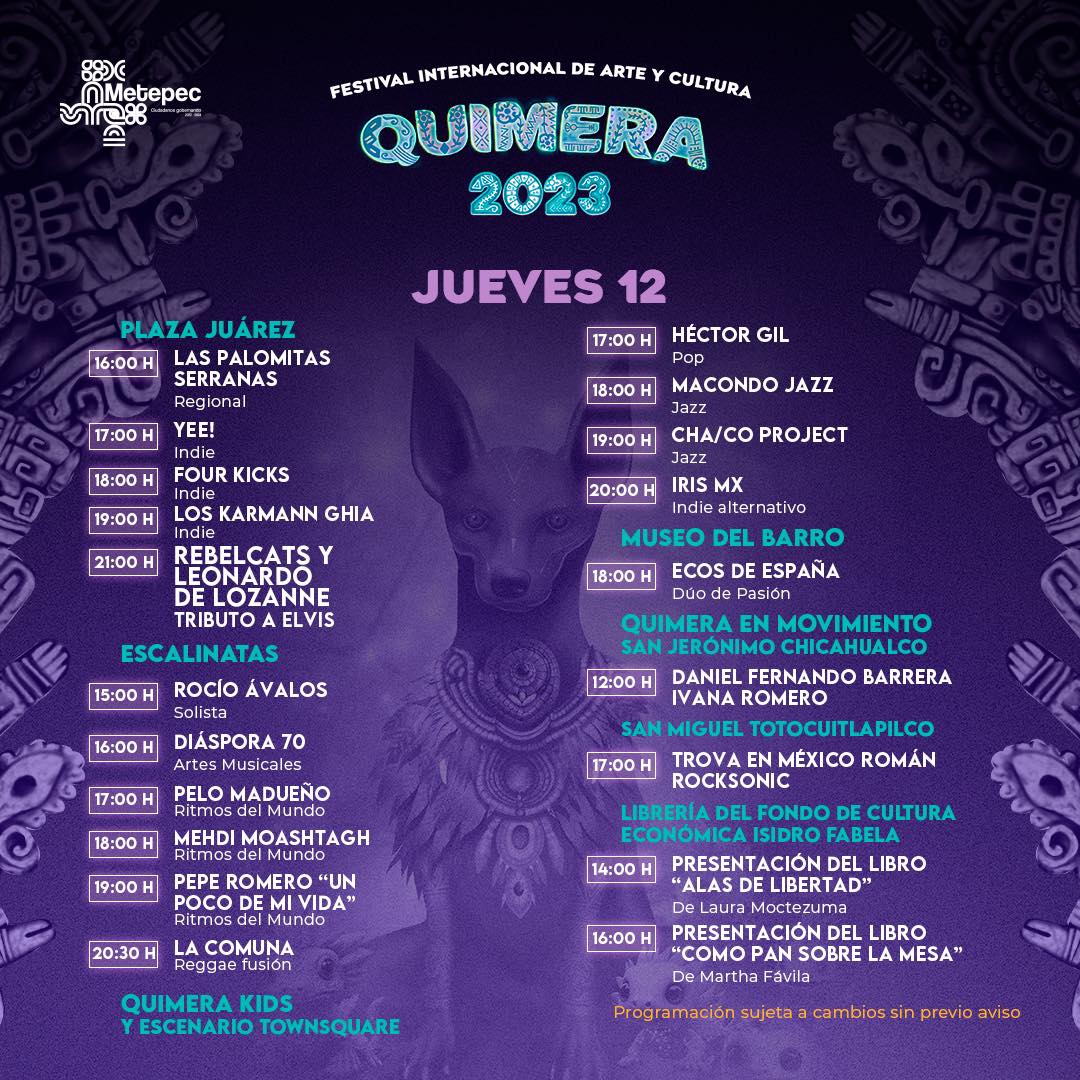 Dia 7 Quimera2023 ¡Ven a Metepequear Consulta todos los eventos