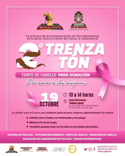 OctubreRosa ¡Participa en el 2do Trenzaton Dona tu cabello