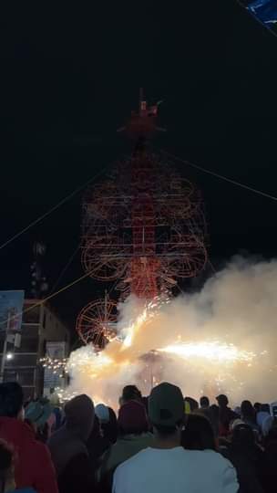 Quema del tradicional castillo 2023 en Xonacatlan donado por el